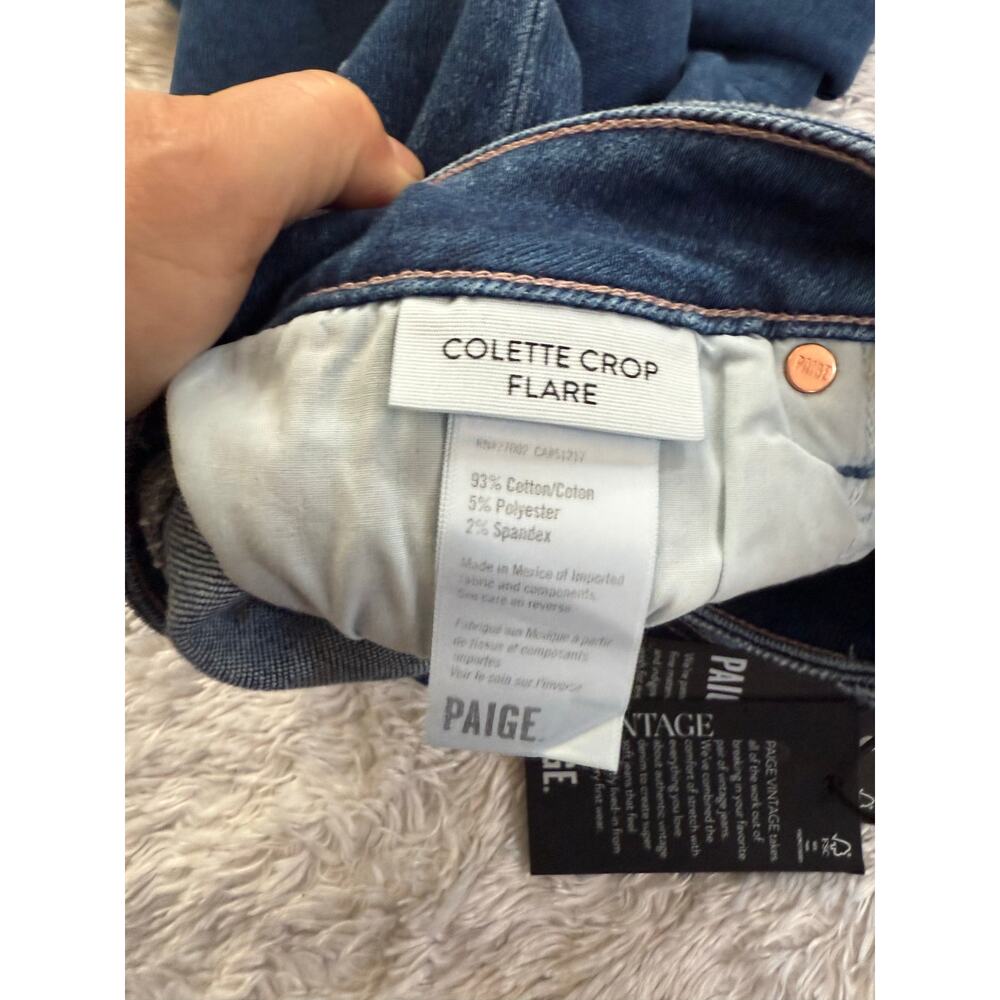 New Paige Jeans Women's 32 Colette Crop Flare in Wonderwall Raw Live Hem - Picture 6 of 8